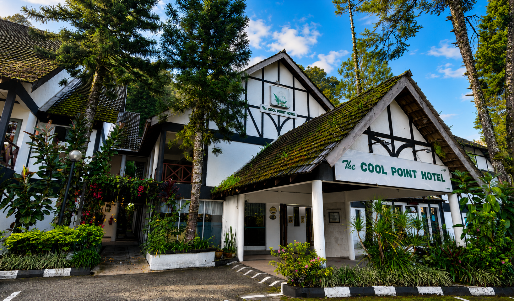 The Cool Point Hotel facade in Tanah Rata, Cameron Highlands